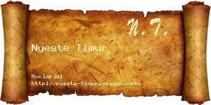 Nyeste Timur névjegykártya